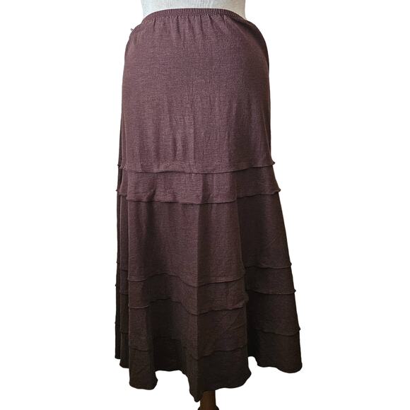 Brown Layered Maxi Skirt Size 10 - Picture 1 of 4
